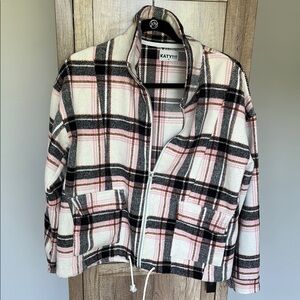 Katydid Plaid Jacket in Pink, Black, and Brown